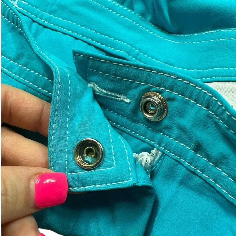CHICOS ZENERGY: Teal Blue Athletic Vest & Capri Pant Set -Size 2/3 Large/XL
